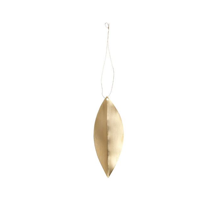 Leaf Brass Christmas Ornament Set of 4